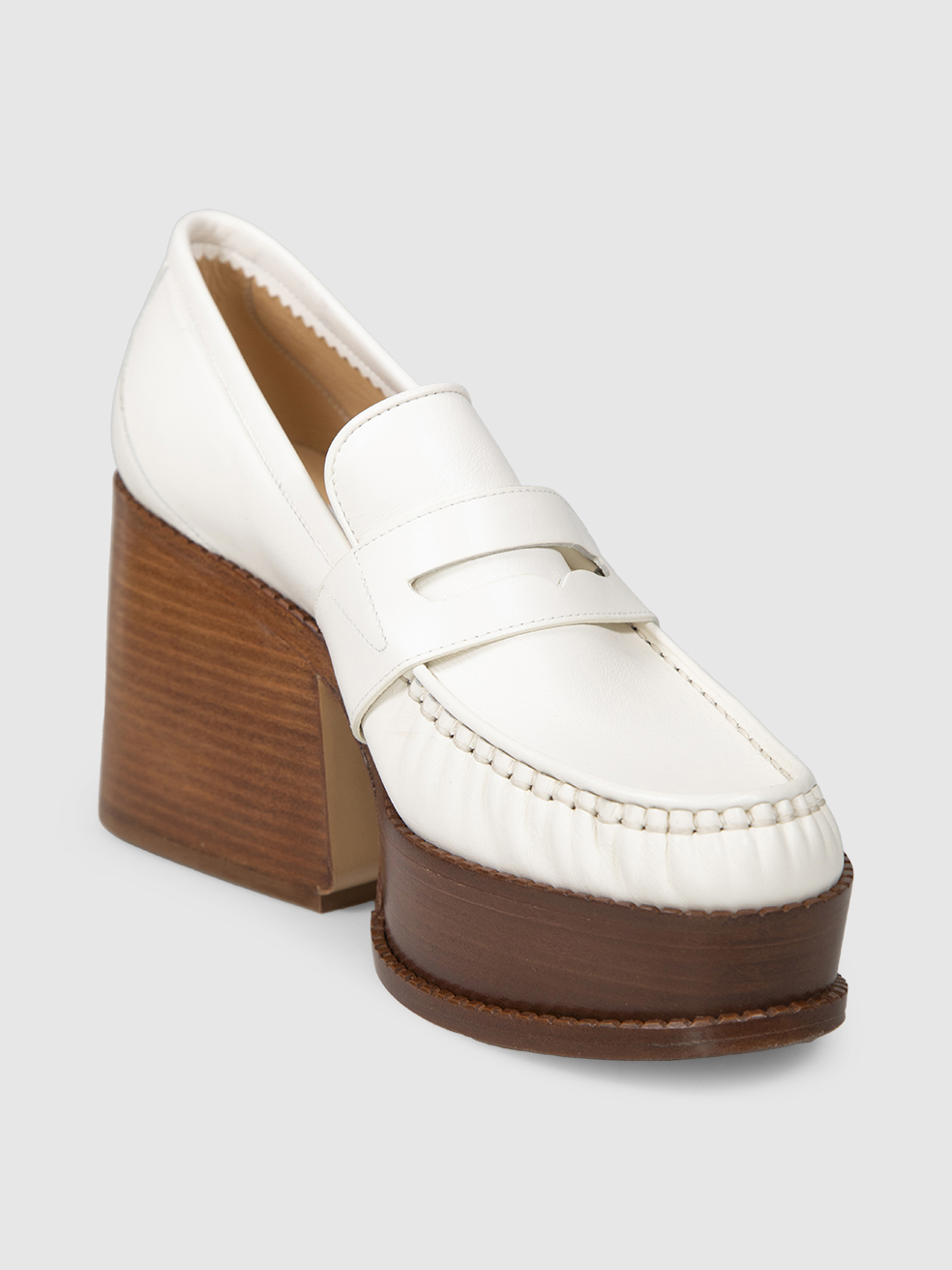 Gabriela Hearst White Leather Platform Loafers