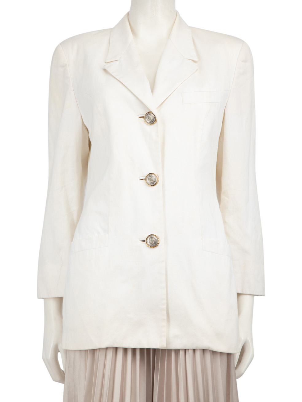 Versace Pre-Owned White Button Up Blazer