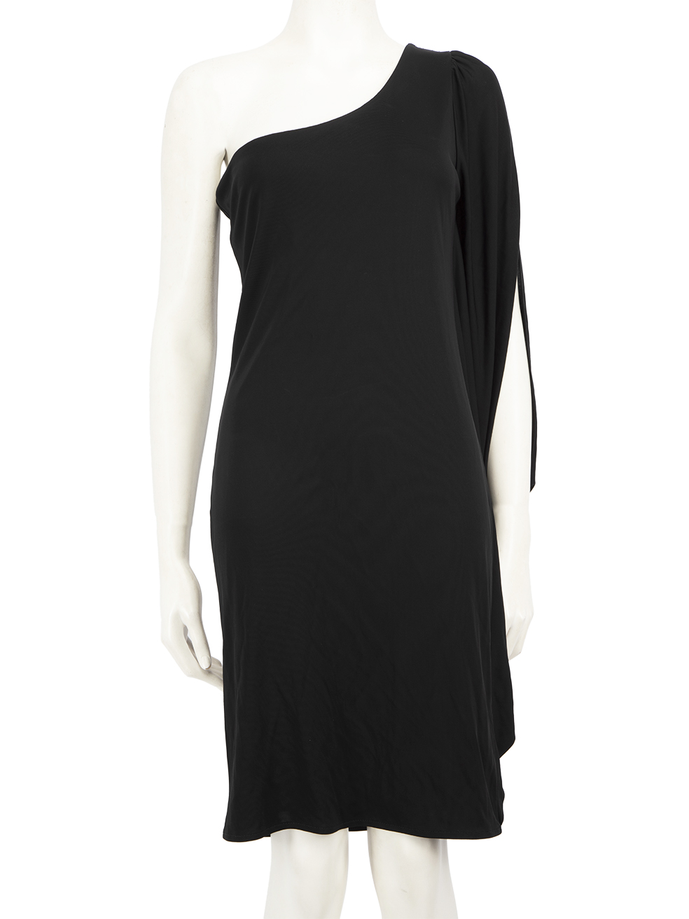 Melissa Odabash Black Drape One Shoulder Dress