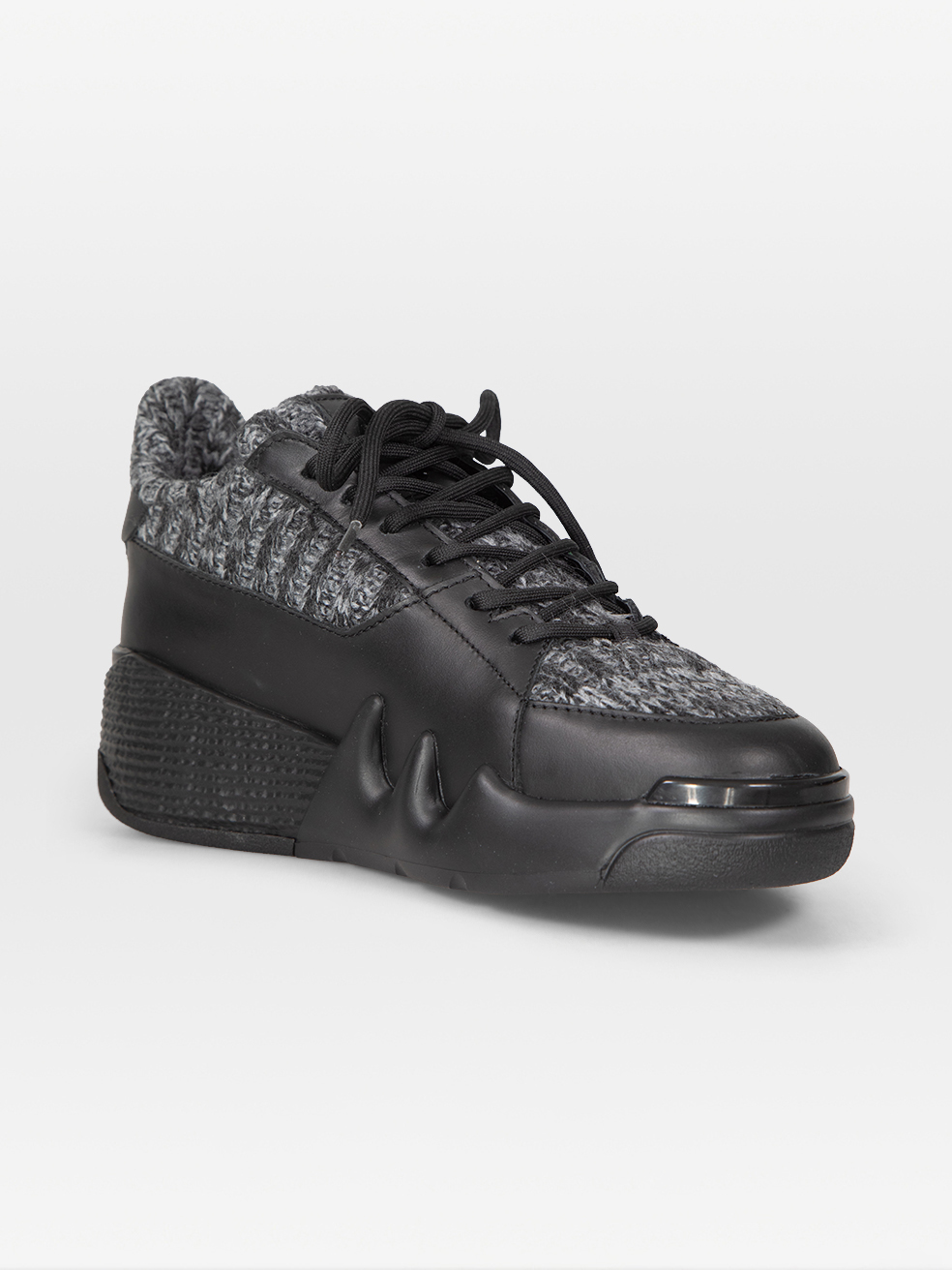 Giuseppe Zanotti Black Tweed Talon Trainers