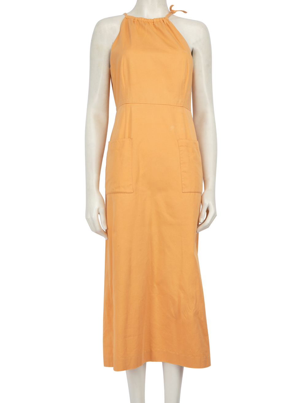 Sportmax Pre-Owned Orange Sleeveless Midi Dress