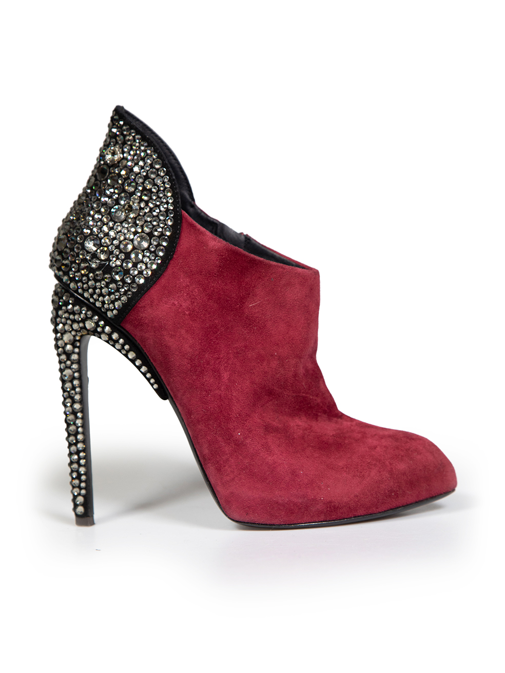 Giuseppe Zanotti Pre-Owned Burgundy Suede Crystal Boots