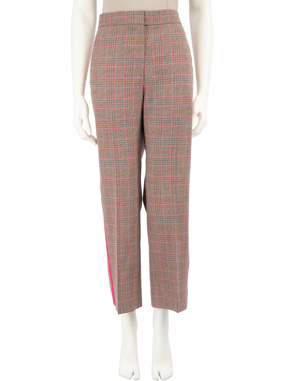 ME+EM Pre-Owned Side Tape Tartan Pattern Trousers