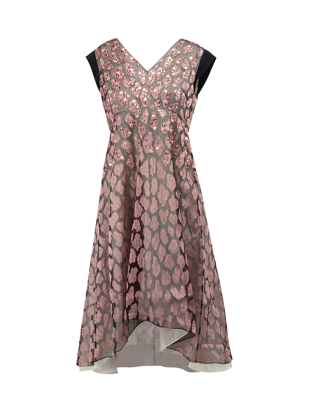 Dior Pink Silk Sequin Embellished Sleeveless Knee Length Dress