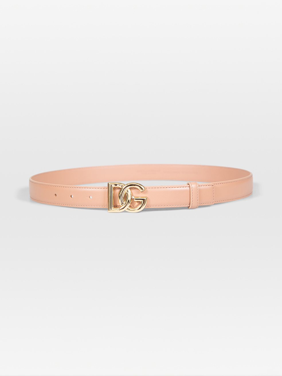 Dolce & Gabbana Pre-Owned Beige Leather DG Buckle Belt