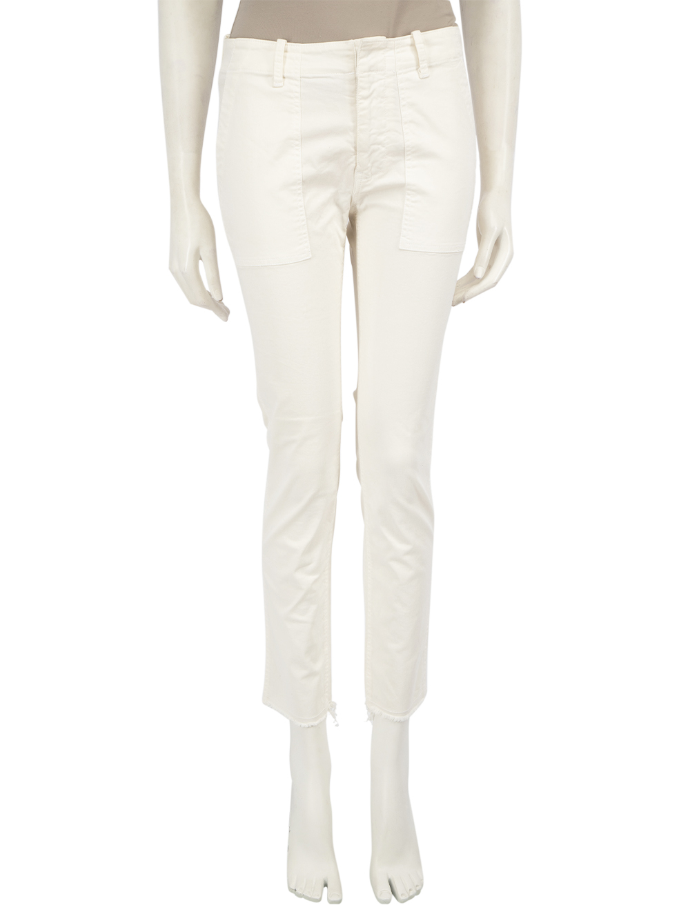 Nili Lotan Pre-Owned Ecru Denim Raw Hem Jeans