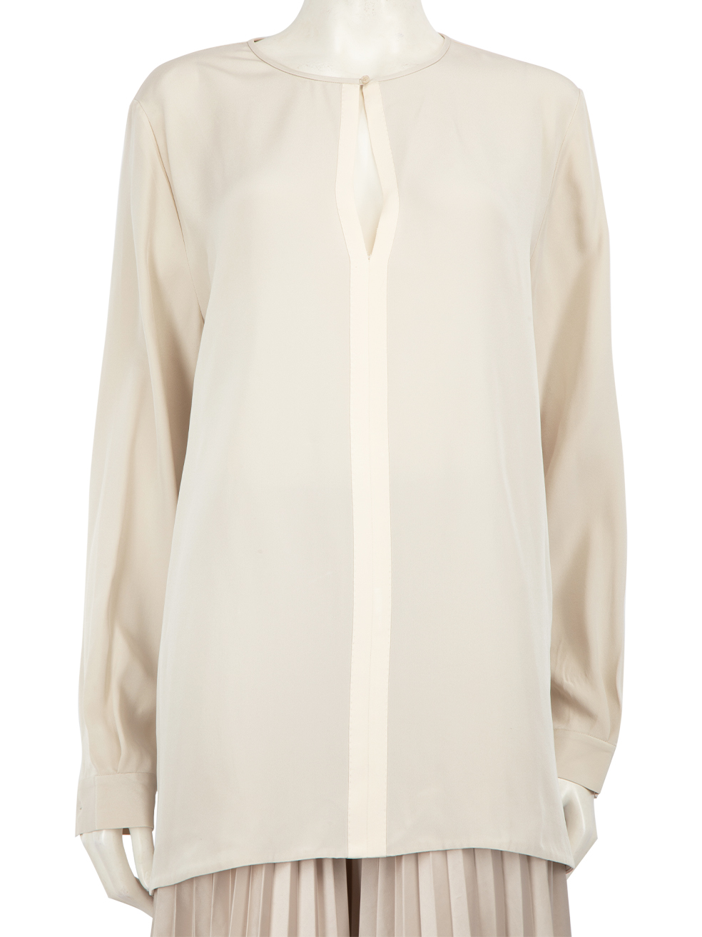 Loro Piana Pre-Owned Cream Long Sleeve Silk Blouse