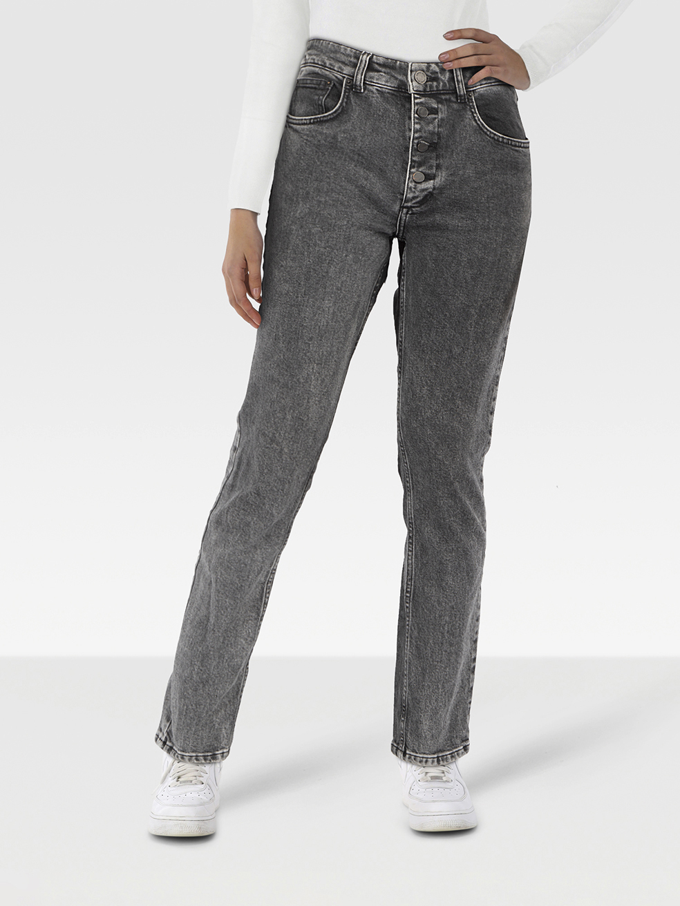 Anine Bing Pre-Owned Grey Skinny Denim High Rise Jeans