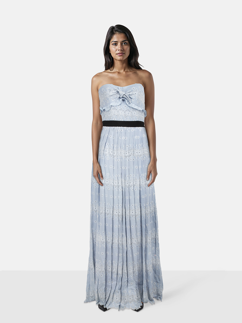 Self-Portrait Baby Blue Floral Crepe Dress