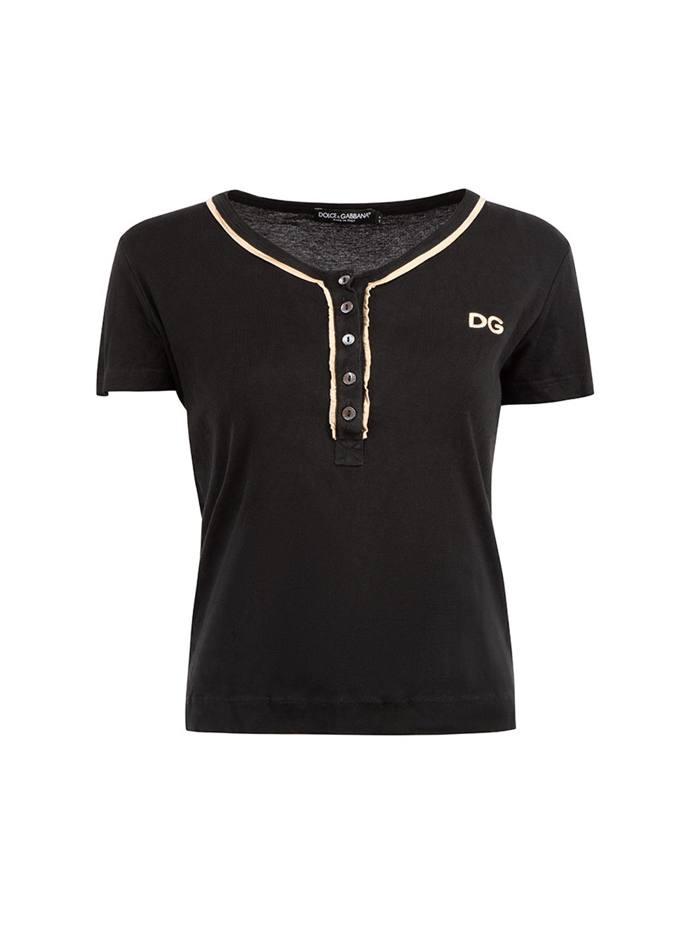 Dolce & Gabbana Pre-Owned Black Cotton Logo T-Shirt