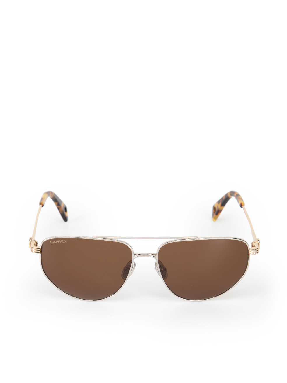 Lanvin Silver & Tortoiseshell Aviator Sunglasses