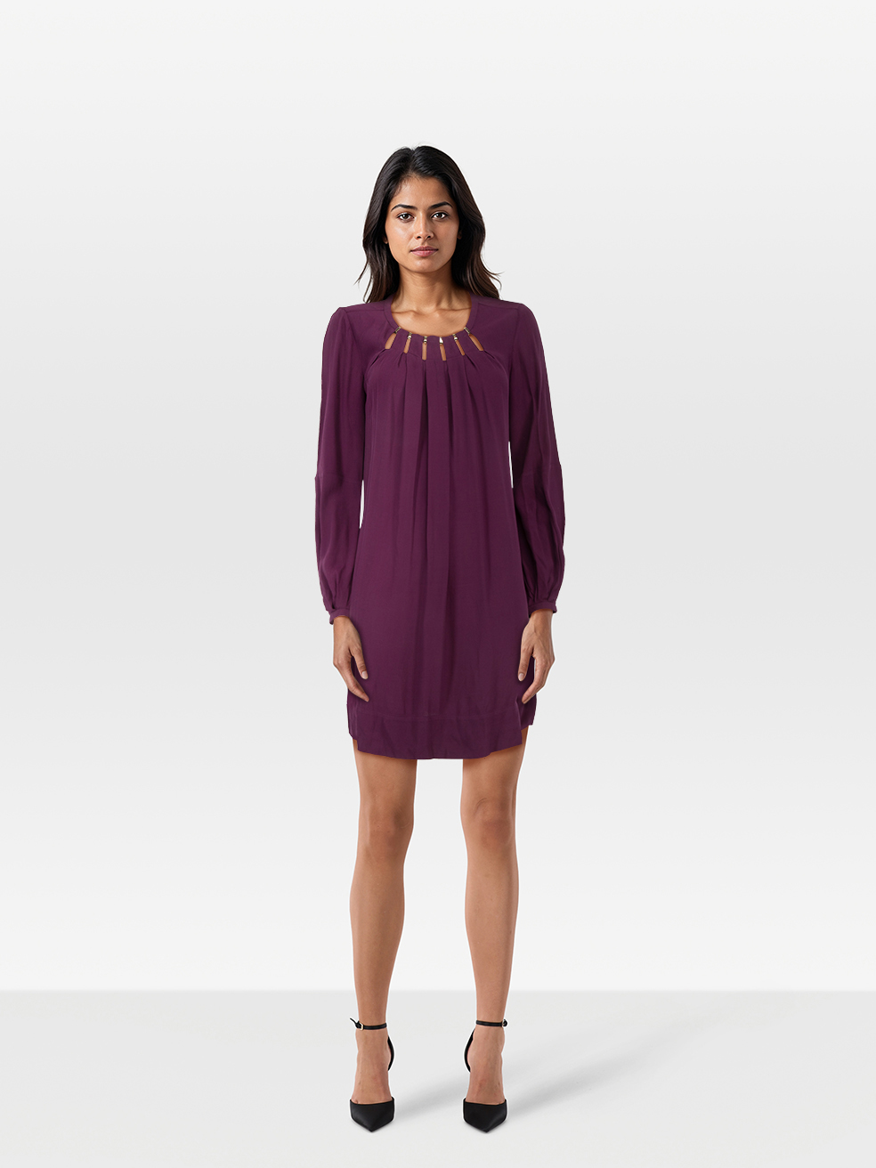 Diane Von Furstenberg Purple Front Cut Out Dress
