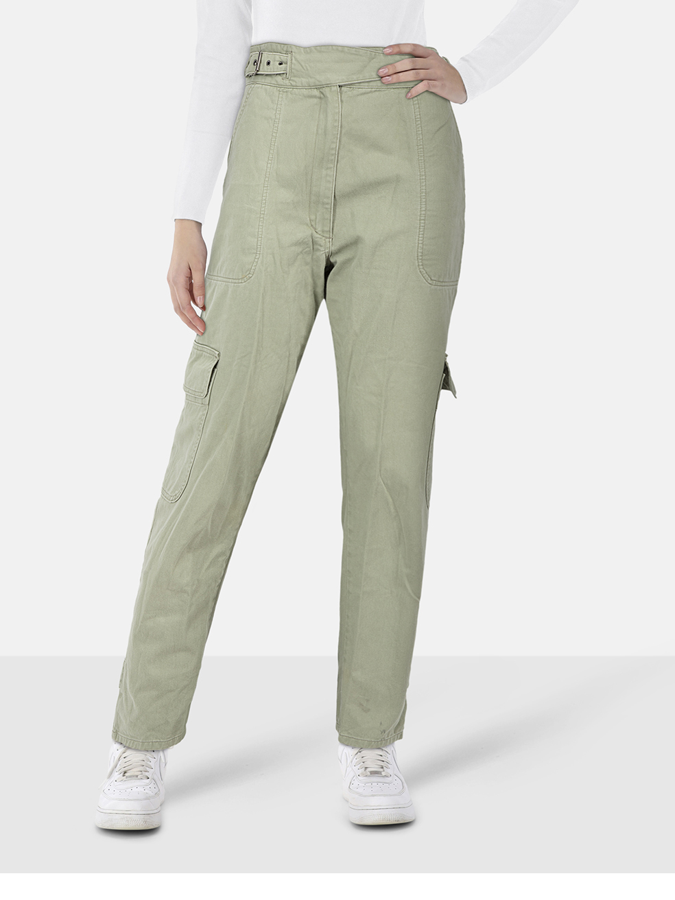Rachel Comey Green Denim Tapered Cargo Jeans