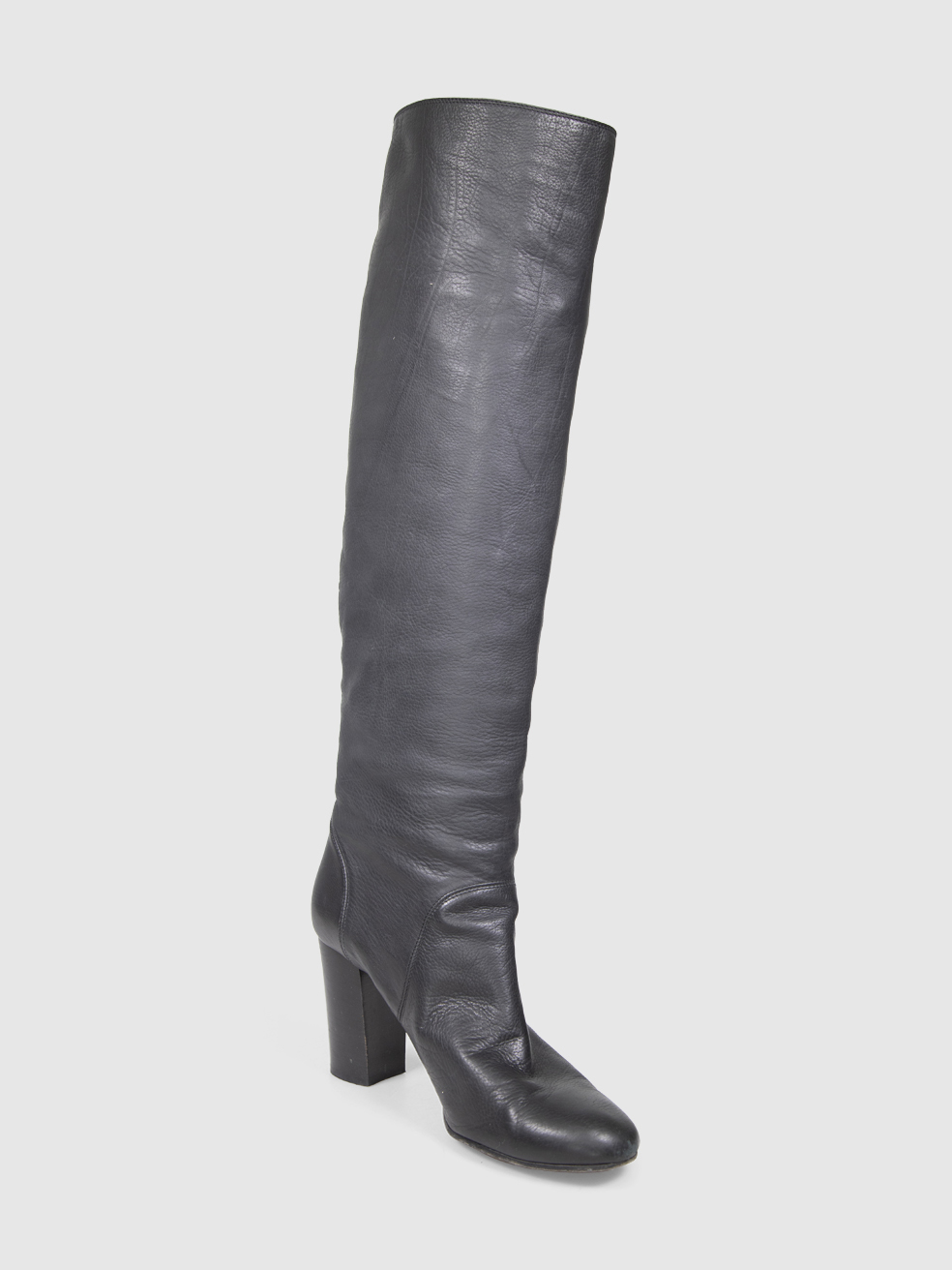 Lanvin Black Leather Knee High Boots