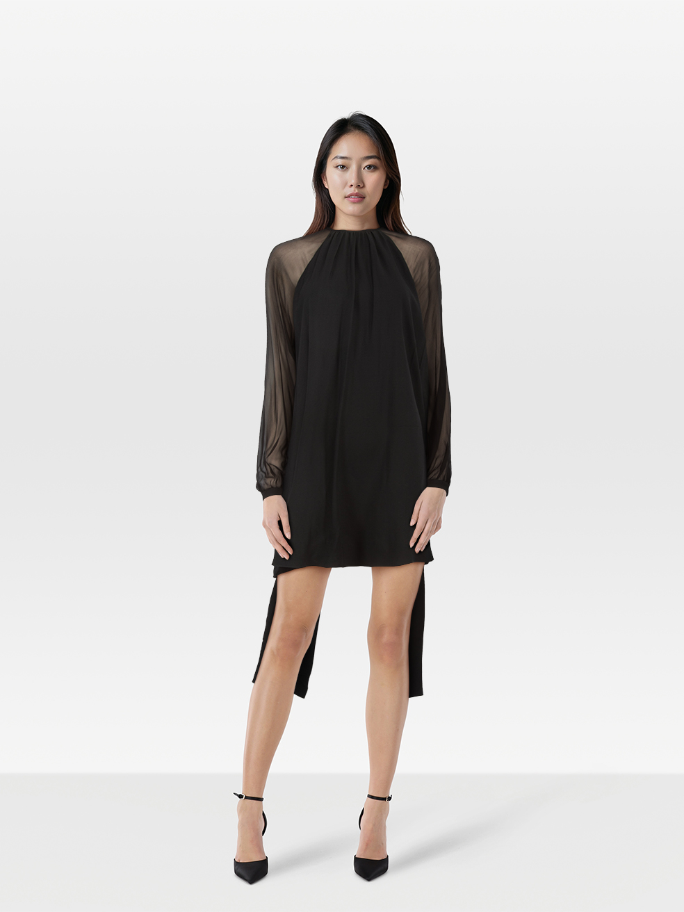 Saint Laurent Pre-Owned Black Draped Strap Dress