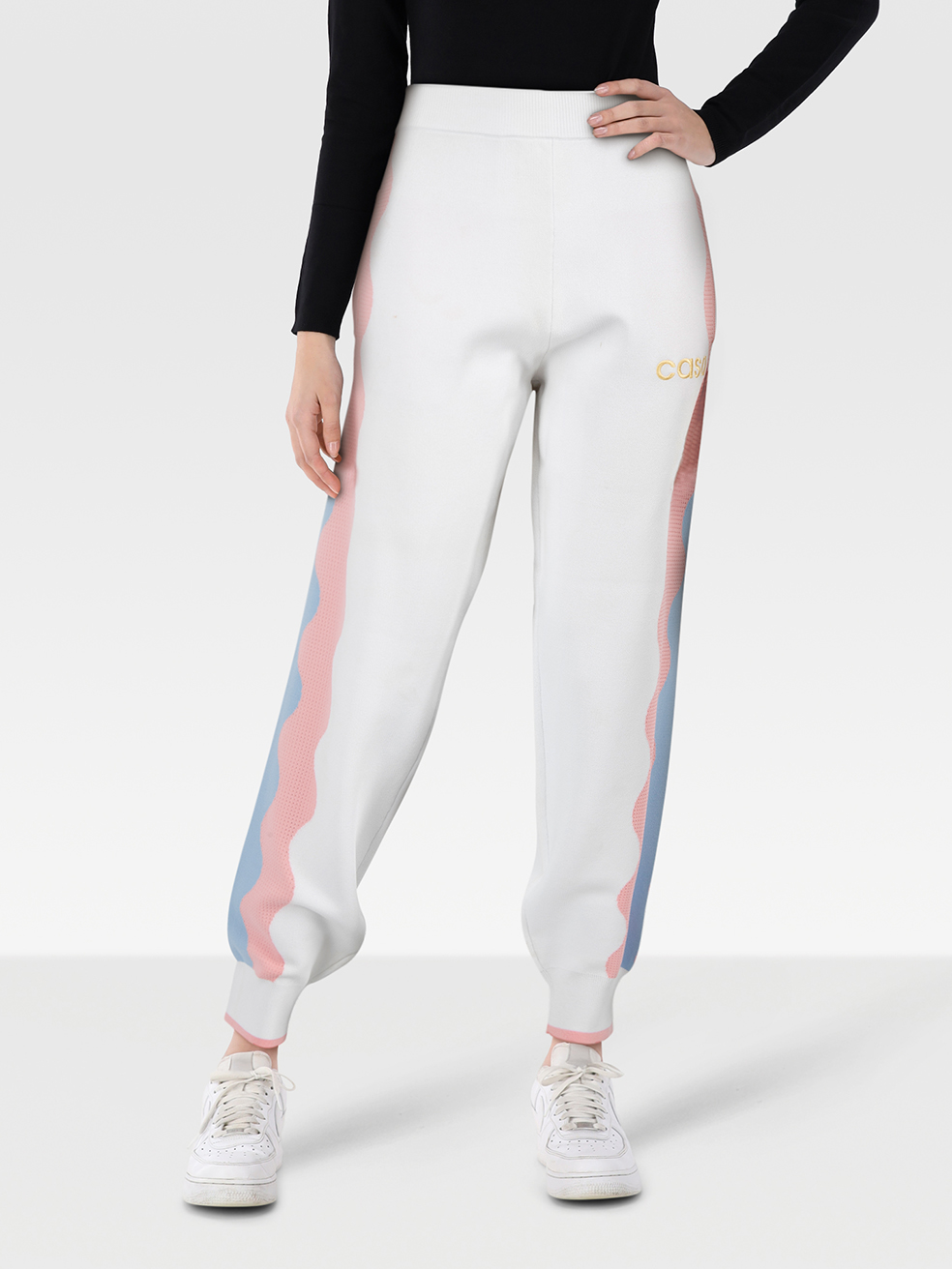 Casablanca Pre-Owned White Wavy Pattern Joggers