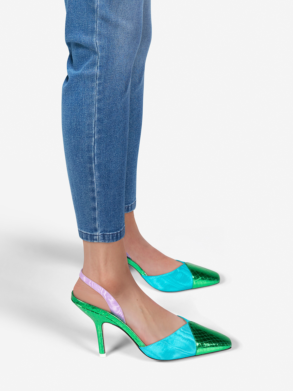 The Attico Pre-Owned Colour Block Slingback Heels