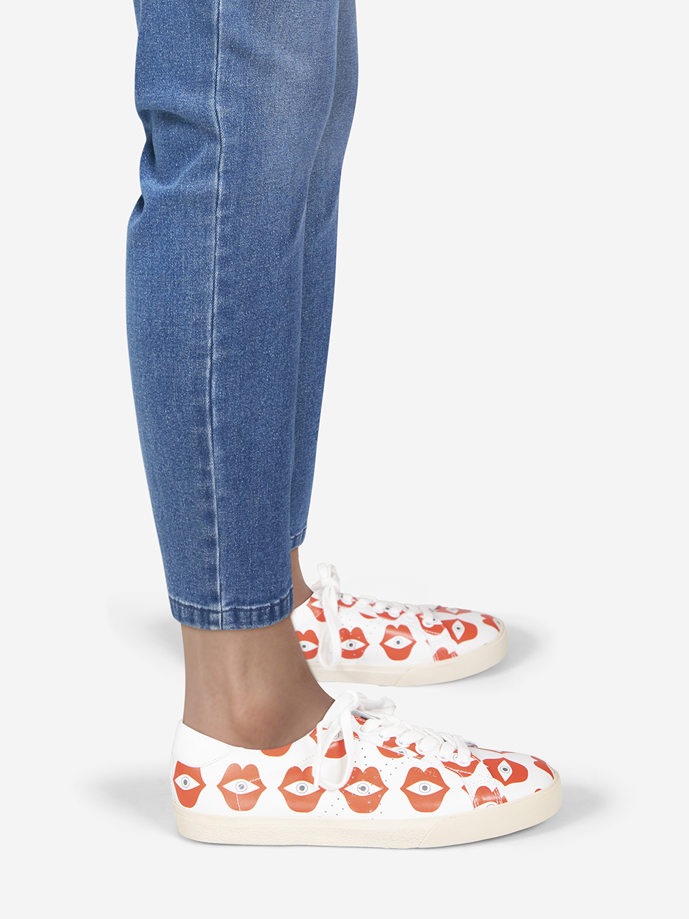 Céline Lips & Eyes Print Lace Up Trainers