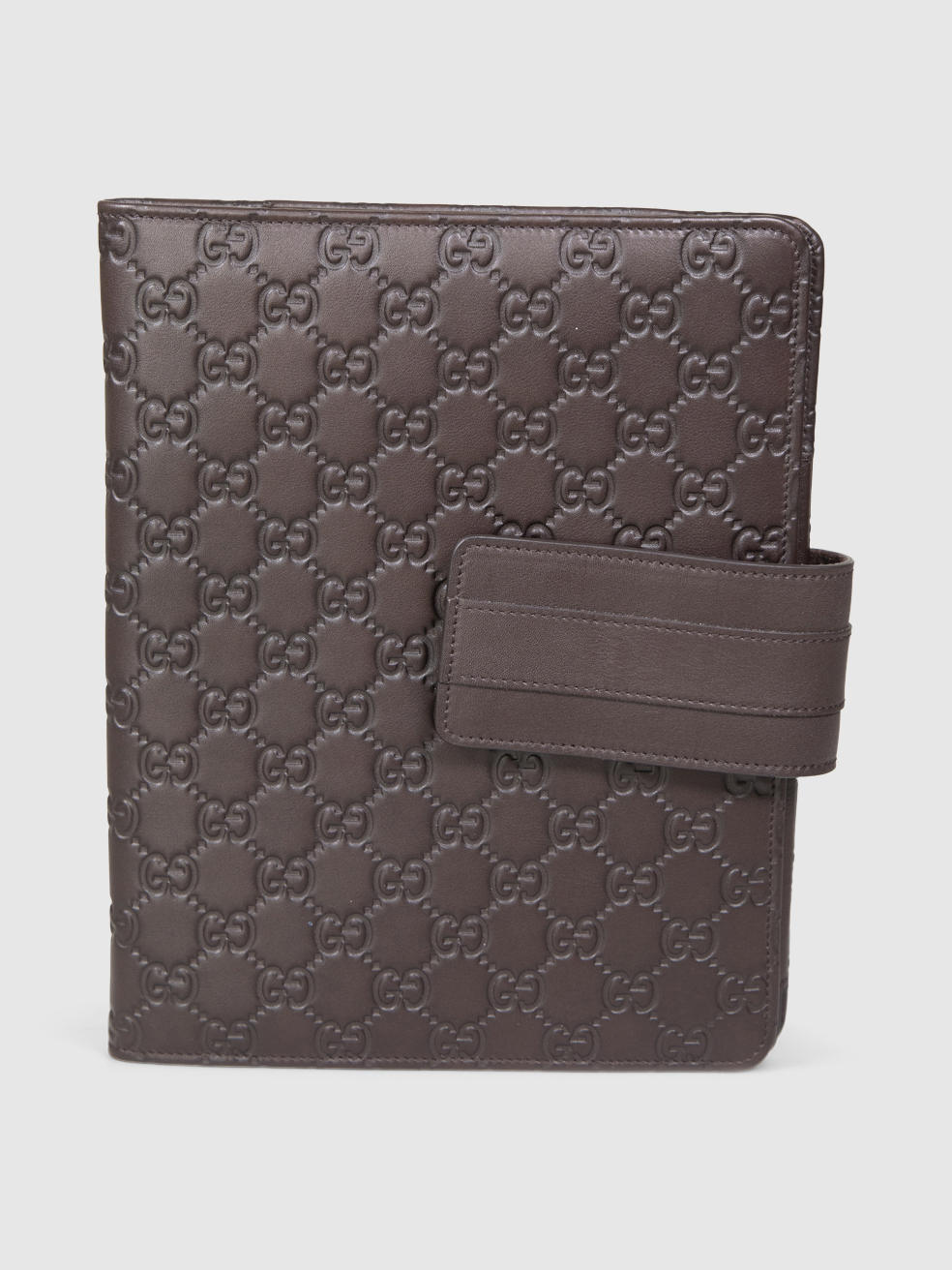 Gucci Brown Leather Guccissima Tablet Case
