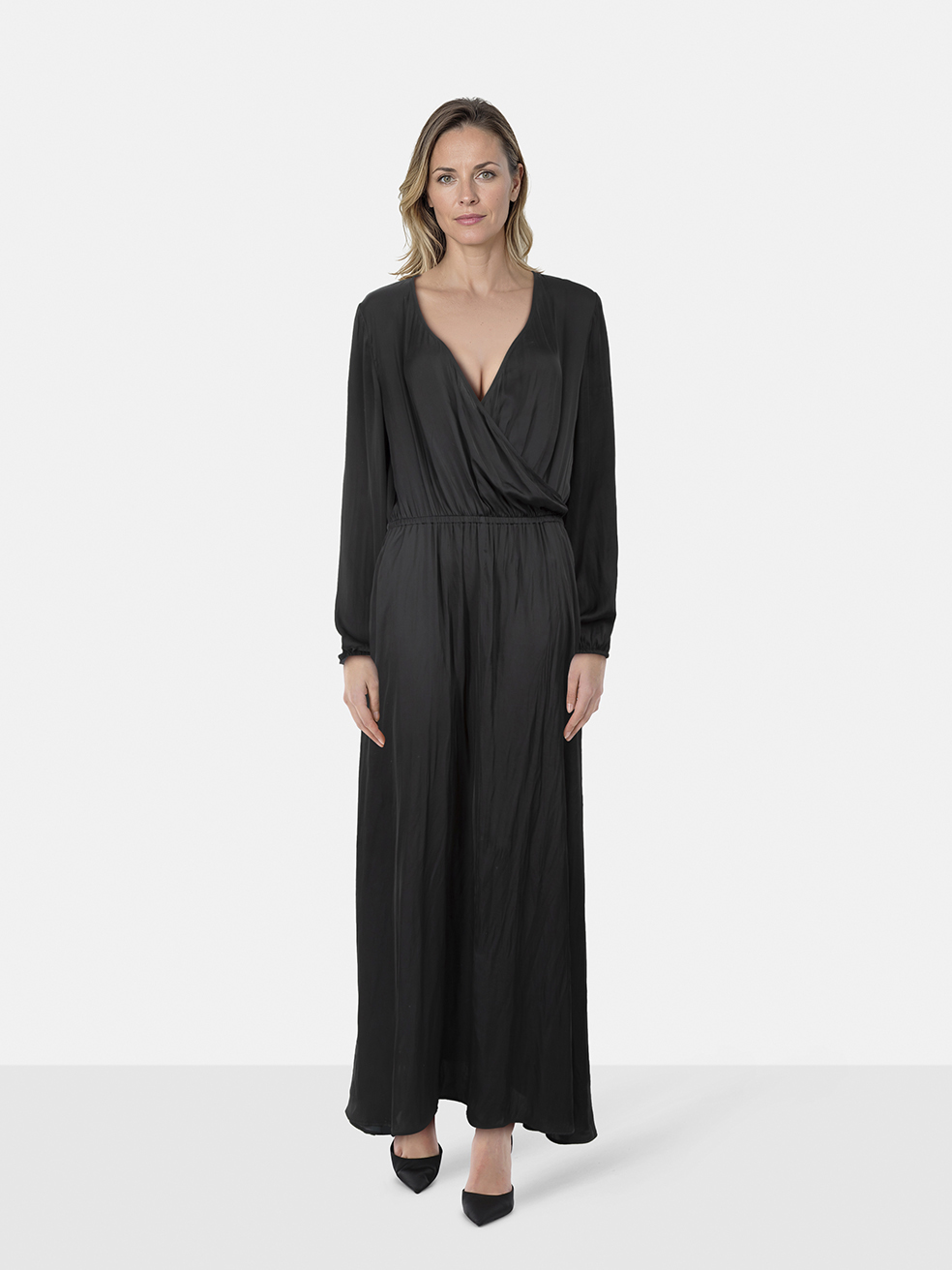 Zadig & Voltaire Black Maxi Rikko Satin Dress