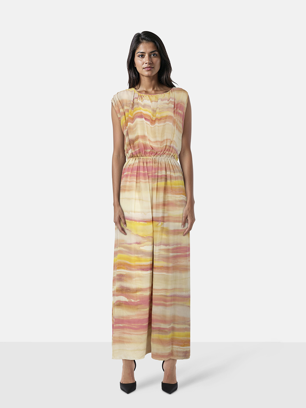 Loro Piana Yellow & Pink Maxi Dress