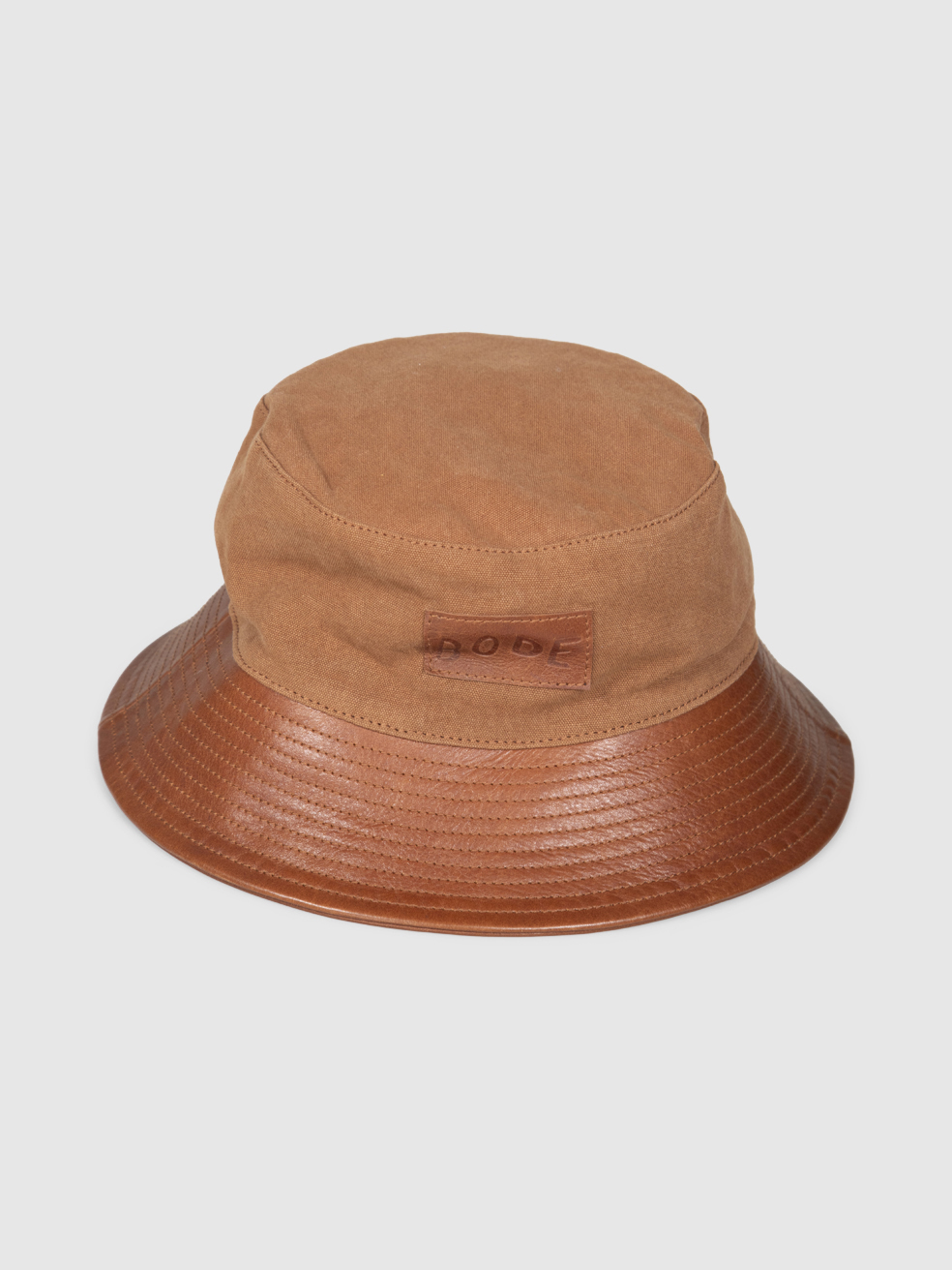 Bode Brown Leather Trim Bucket Hat