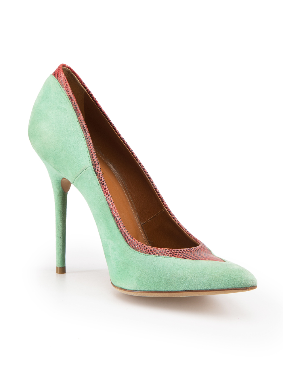 Malone Souliers Green Suede Point Toe Pumps