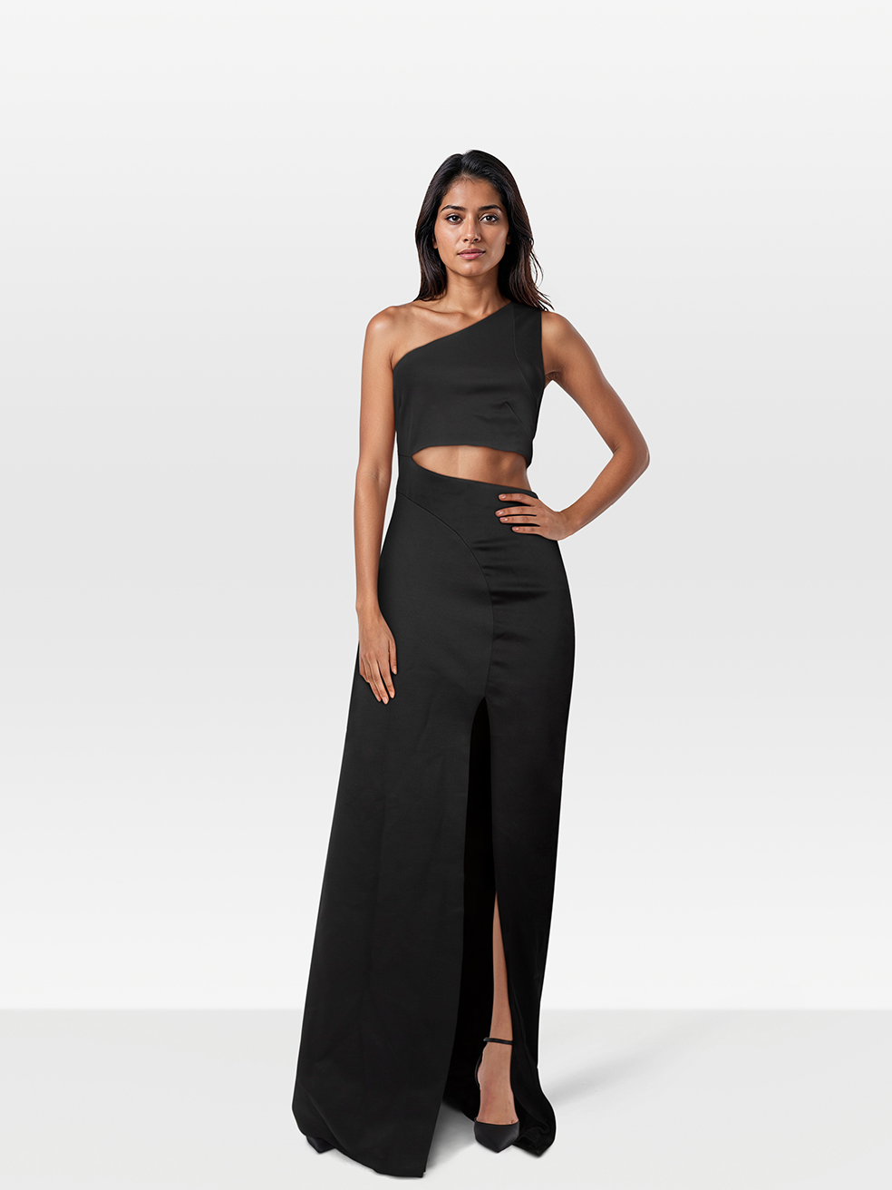 Galvan London Pre-Owned Black Backless Cut Out Maxi Dress