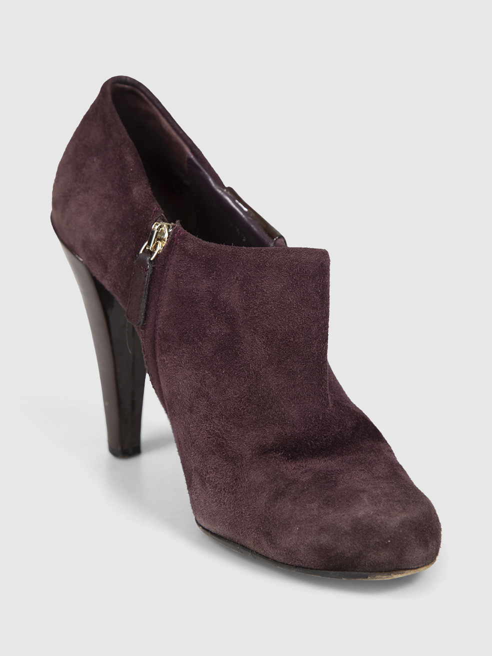 Gucci Purple Suede Heeled Ankle Boots