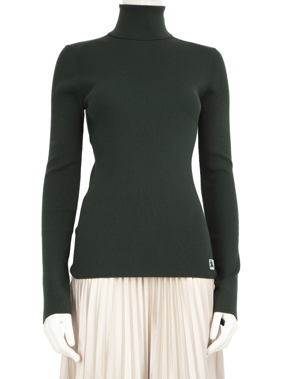 Burberry Green Wool Logo Turtleneck