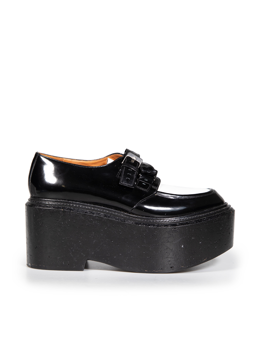 Clergerie Pre-Owned Black Leather Creeper Platform Loafers