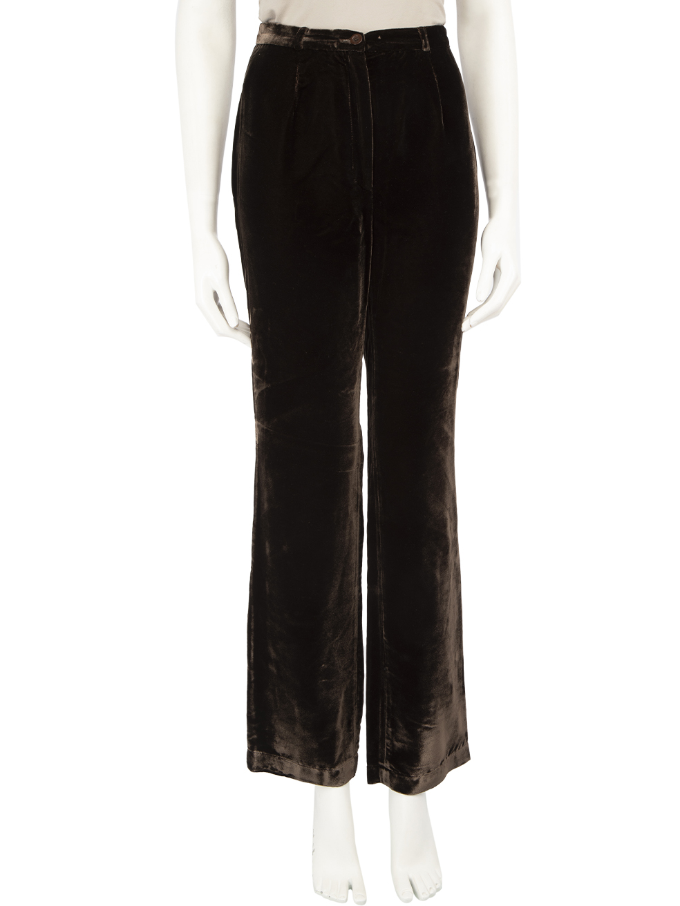 Dolce & Gabbana Pre-Owned Brown Velvet Straight Trousers