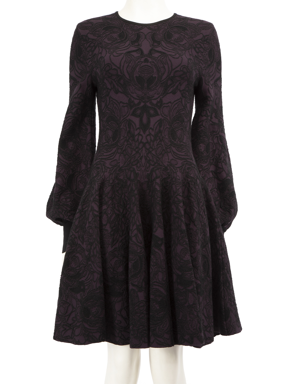 Alexander McQueen Pre-Owned Purple Abstract Jacquard Dress