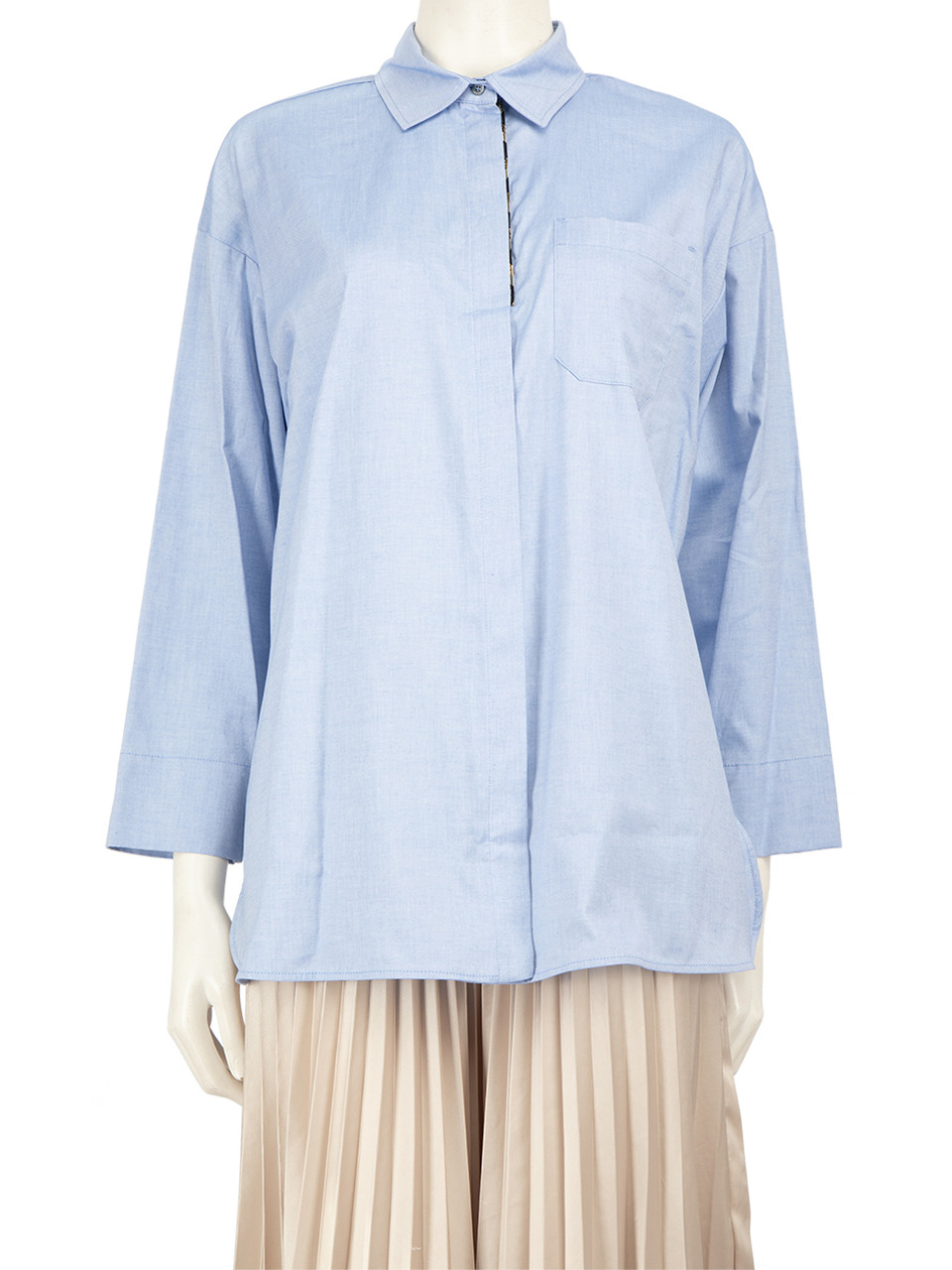 Max Mara 'S Max Mara FW23 Blue Button Up Shirt