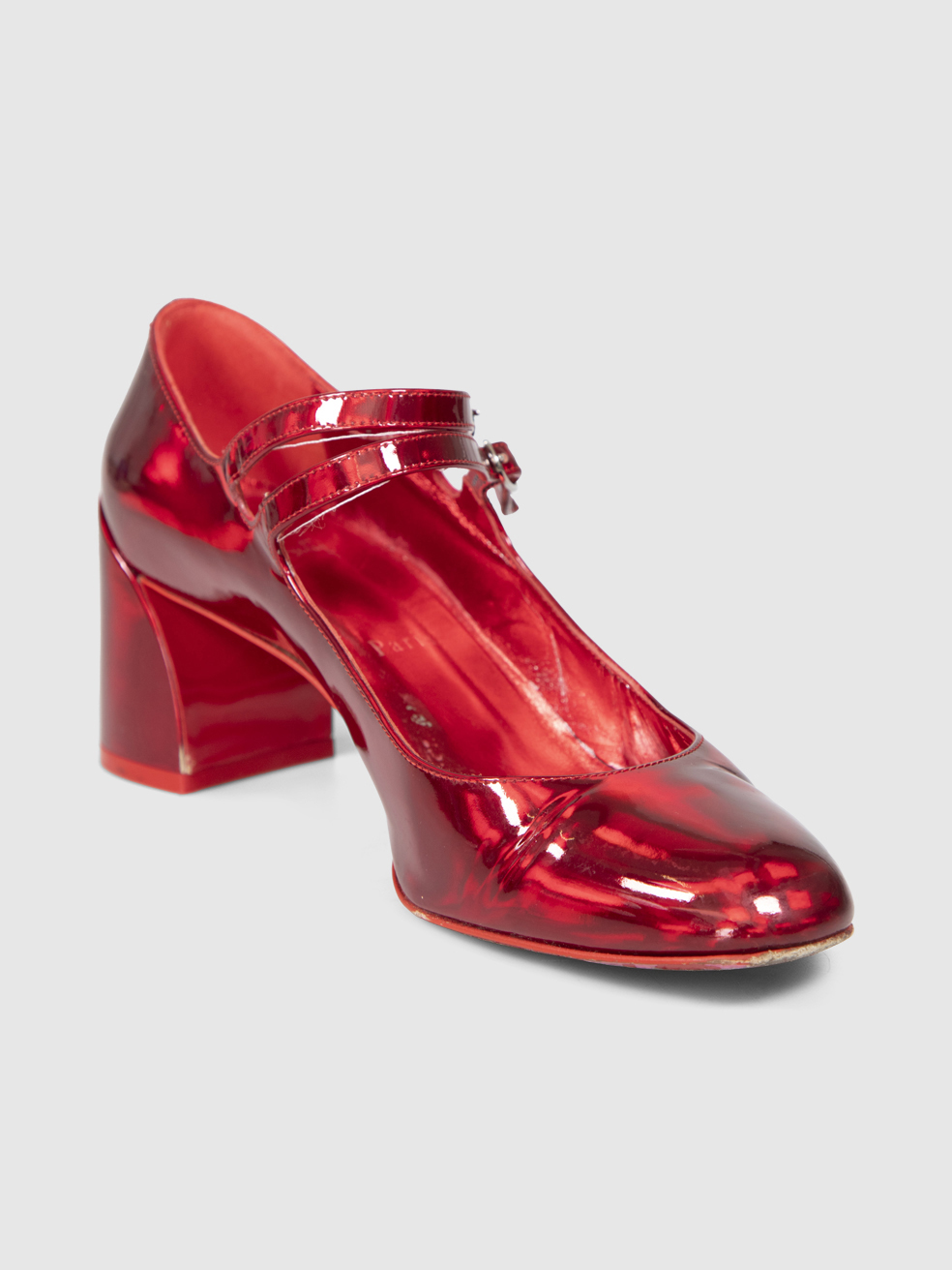 Christian Louboutin Red Patent Mary Jane Pumps