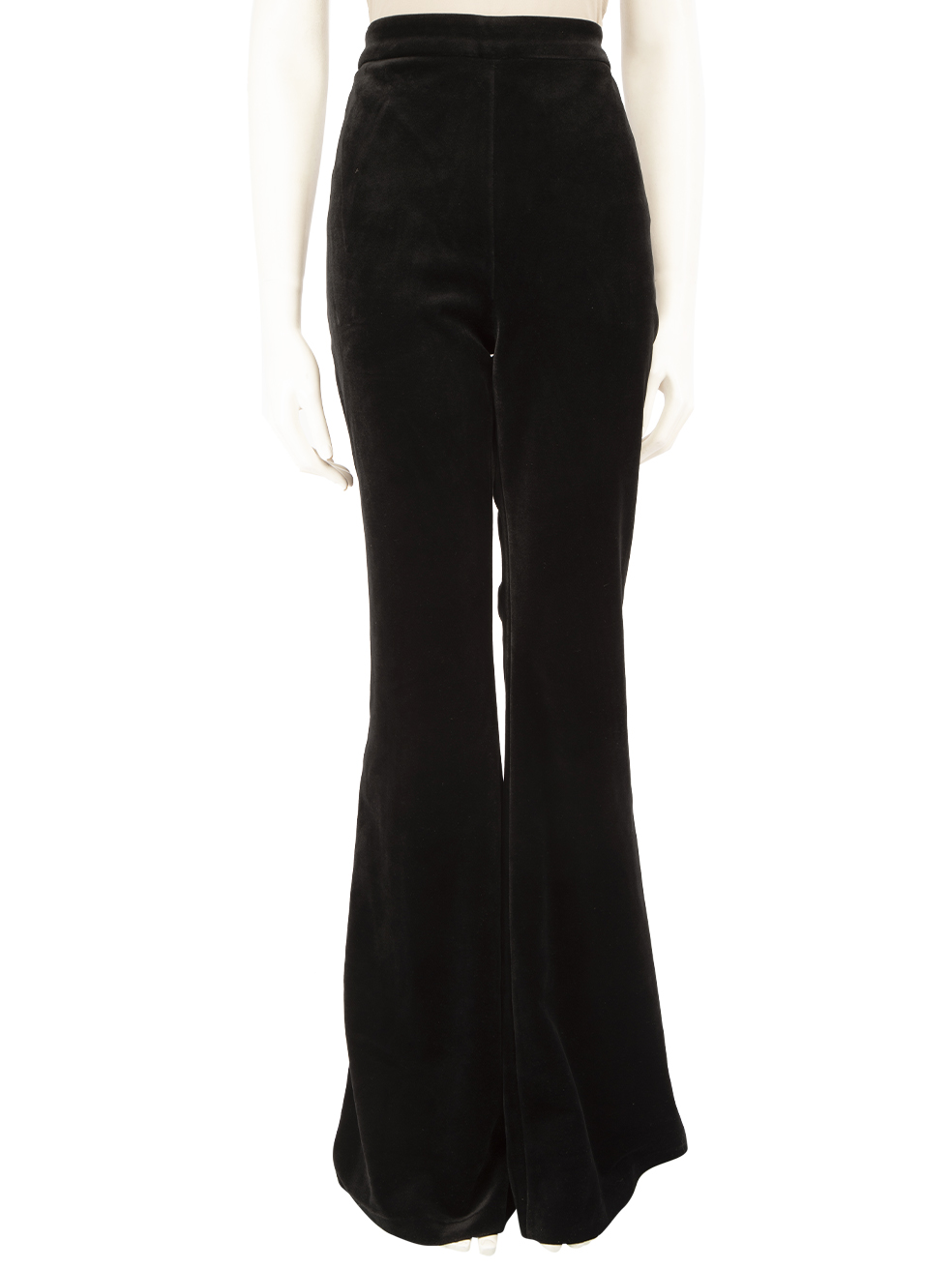 Nadine Merabi Pre-Owned Black Flared Velvet Trousers