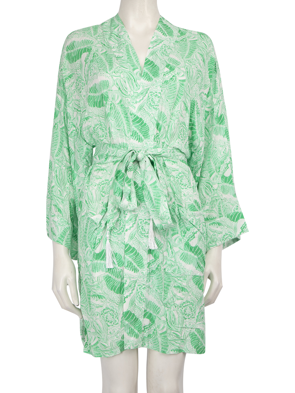Melissa Odabash Green Leaf Print Robe