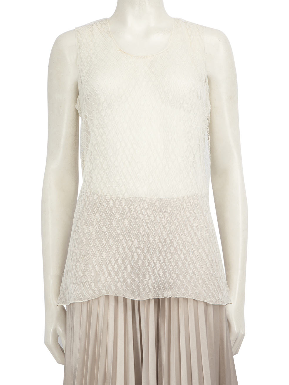 Dolce & Gabbana Pre-Owned White Silk Sleeveless Top