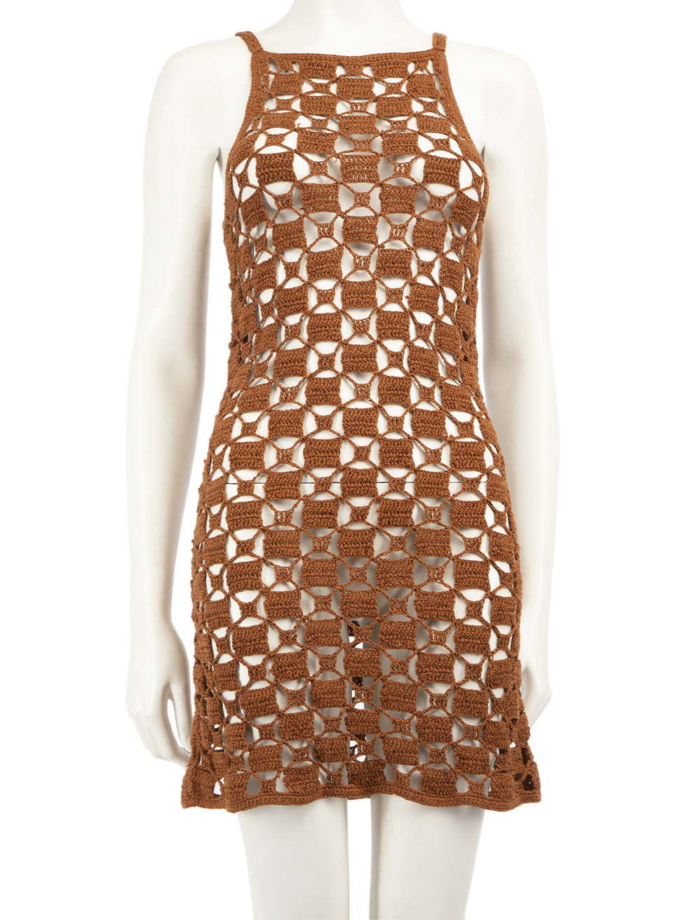 Cult Gaia Pre-Owned Brown Crochet Mini Dress