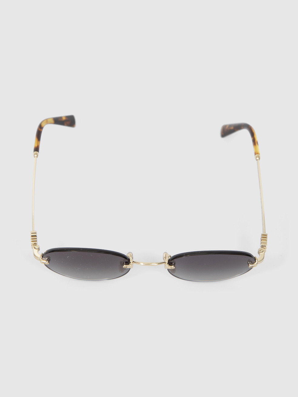 Miu Miu Gold/Grey Mu A54s Zvn5d1 Woman Sunglasses Metal Round Normal Shaded - Image 6