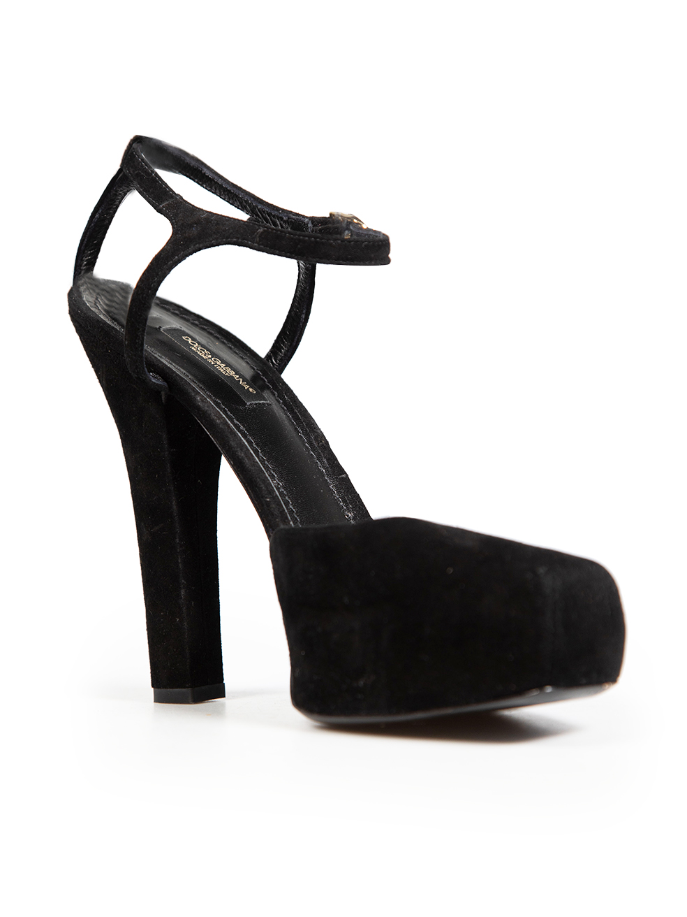 Dolce & Gabbana Women's Black Platform Suede Heels
