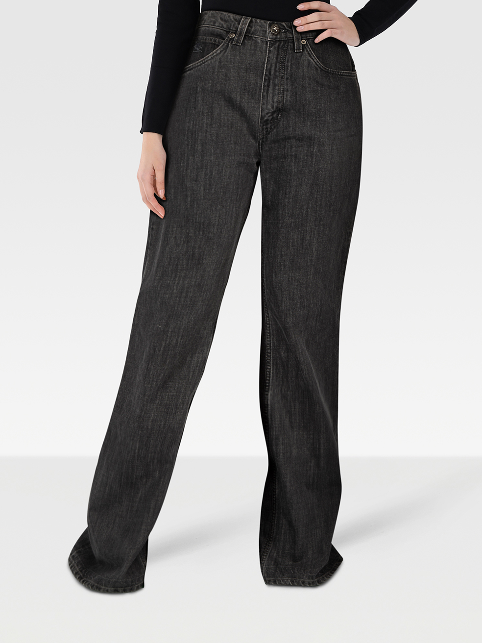 Etro Pre-Owned Grey Denim Faded Flared Jeans