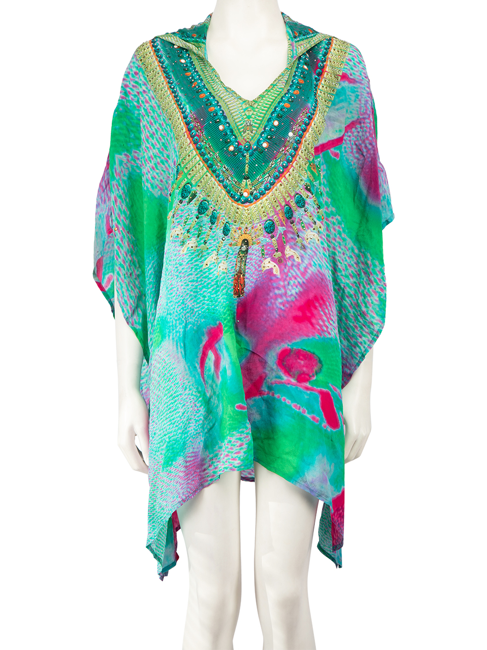 Camilla Pre-Owned Crystal Embellished Pattern Kaftan Dress
