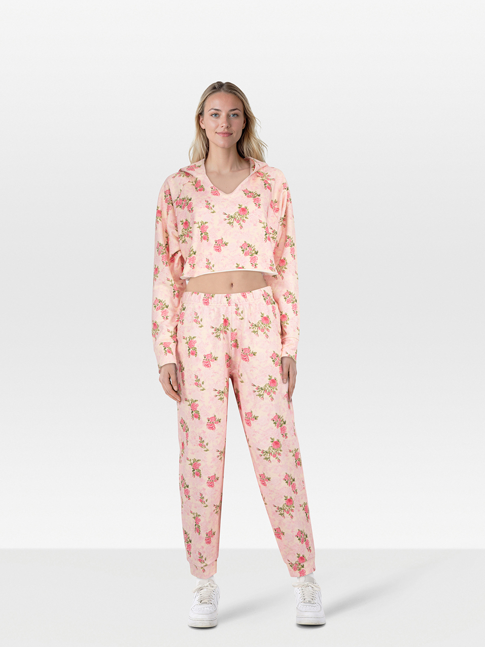 LoveShackFancy Pink Floral Hoodie & Trouser Set
