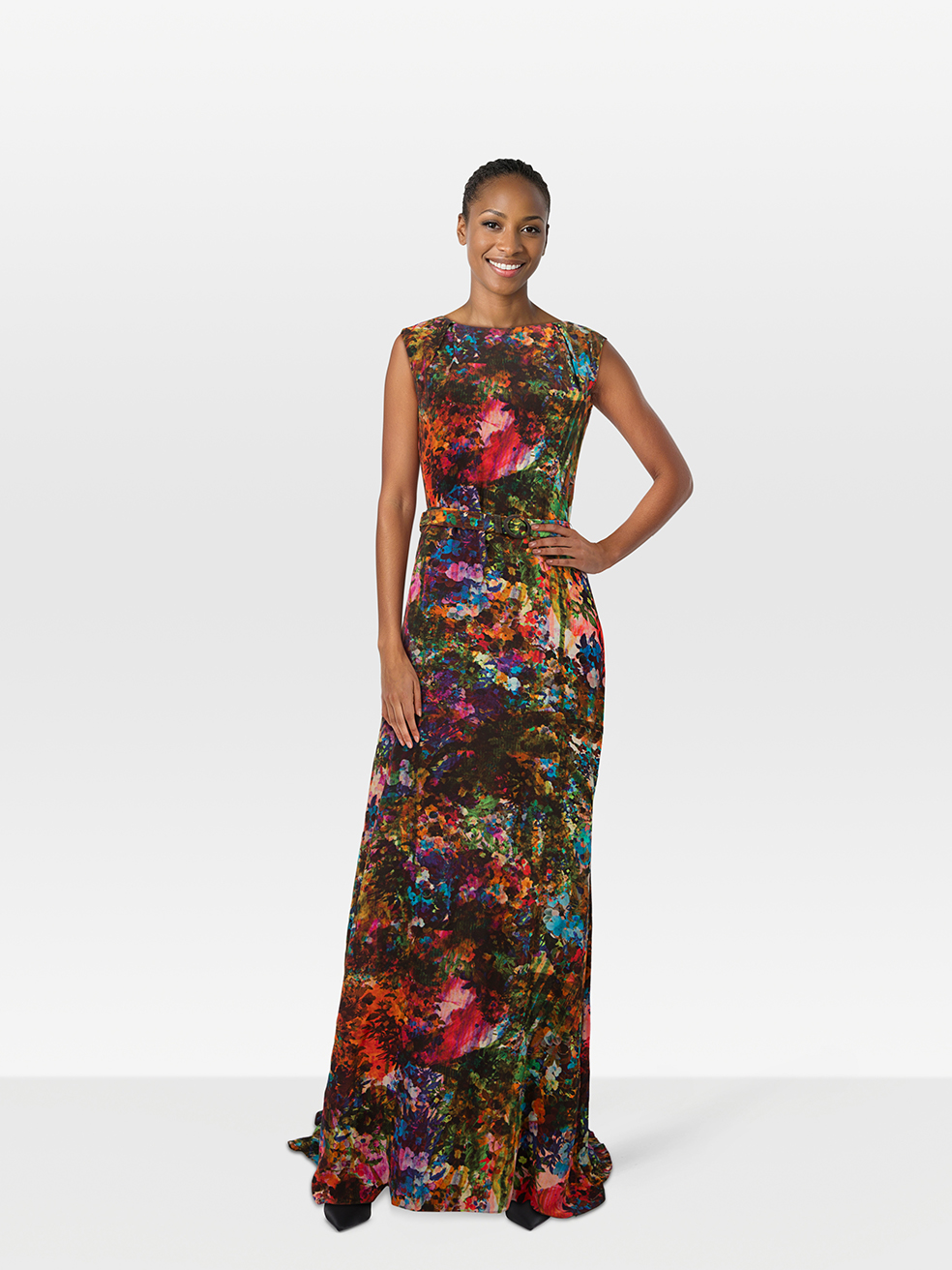 Erdem Pre-Owned Floral Belted Maxi Silk Dress