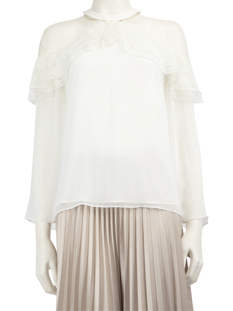 Alice + Olivia White Shoulder Cut Out Top