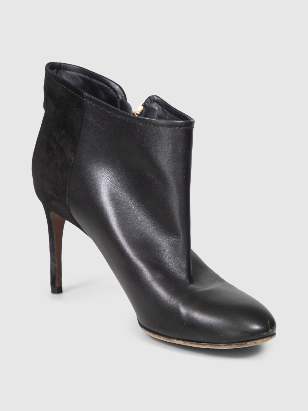 Louis Vuitton Black Leather Ankle Heeled Boots