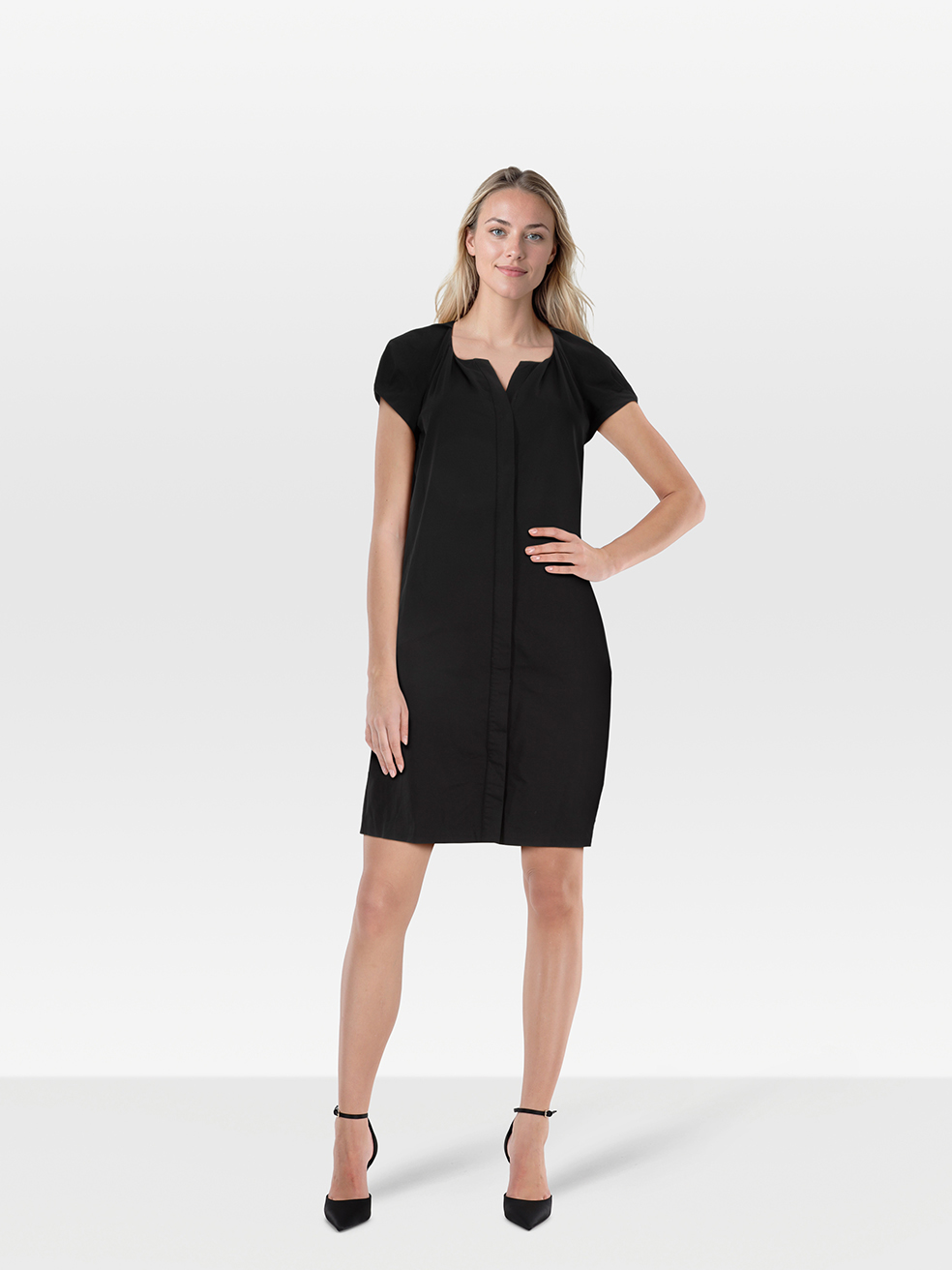 Diane Von Furstenberg Pre-Owned Black Button Down Knee Length Dress