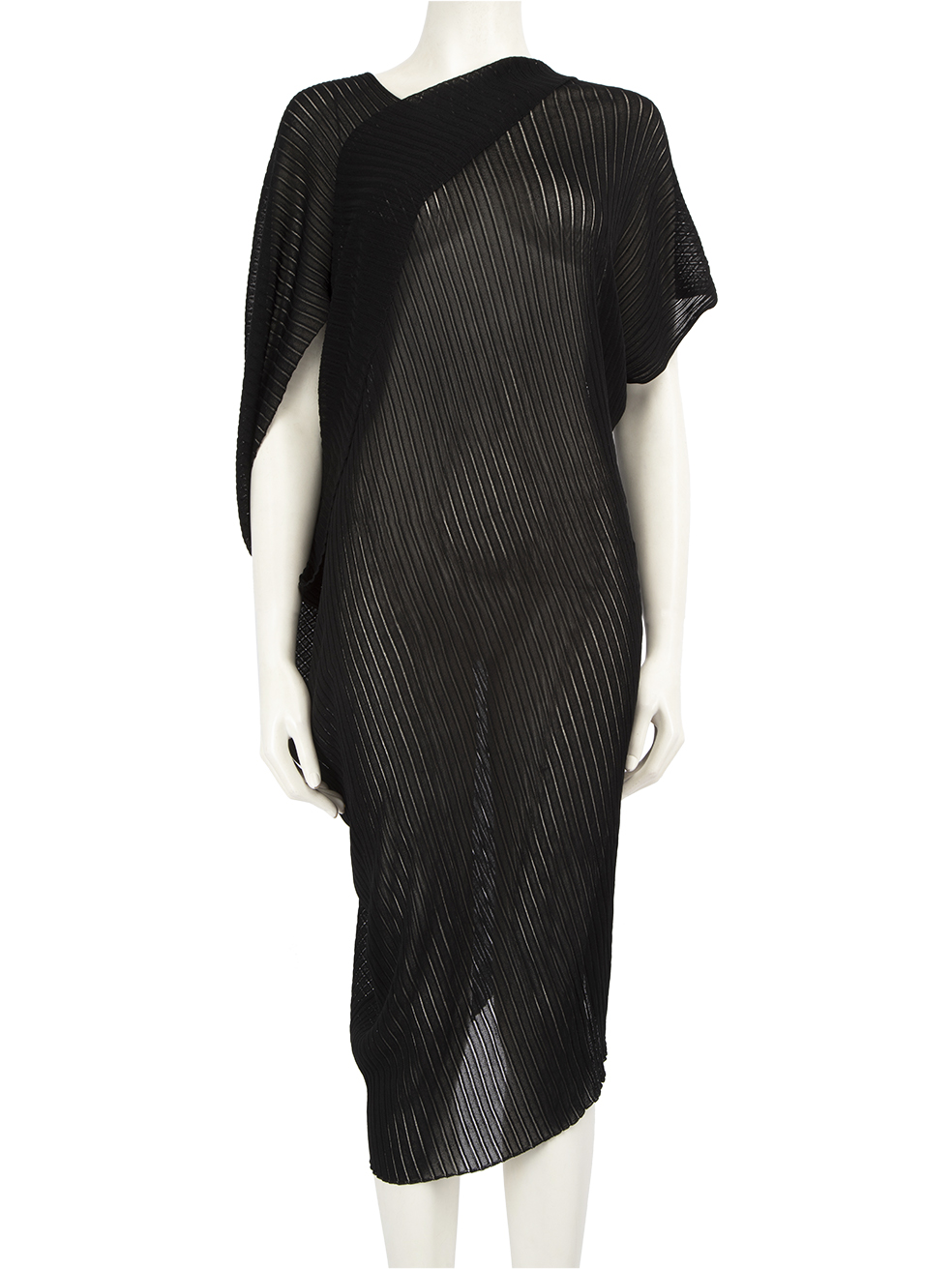 Roland Mouret Pre-Owned Black Asymmetric Sheer Midi Dress
