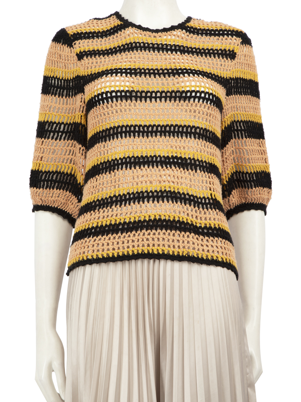 Ulla Johnson Pre-Owned Striped Crochet Mid Sleeves Jumper